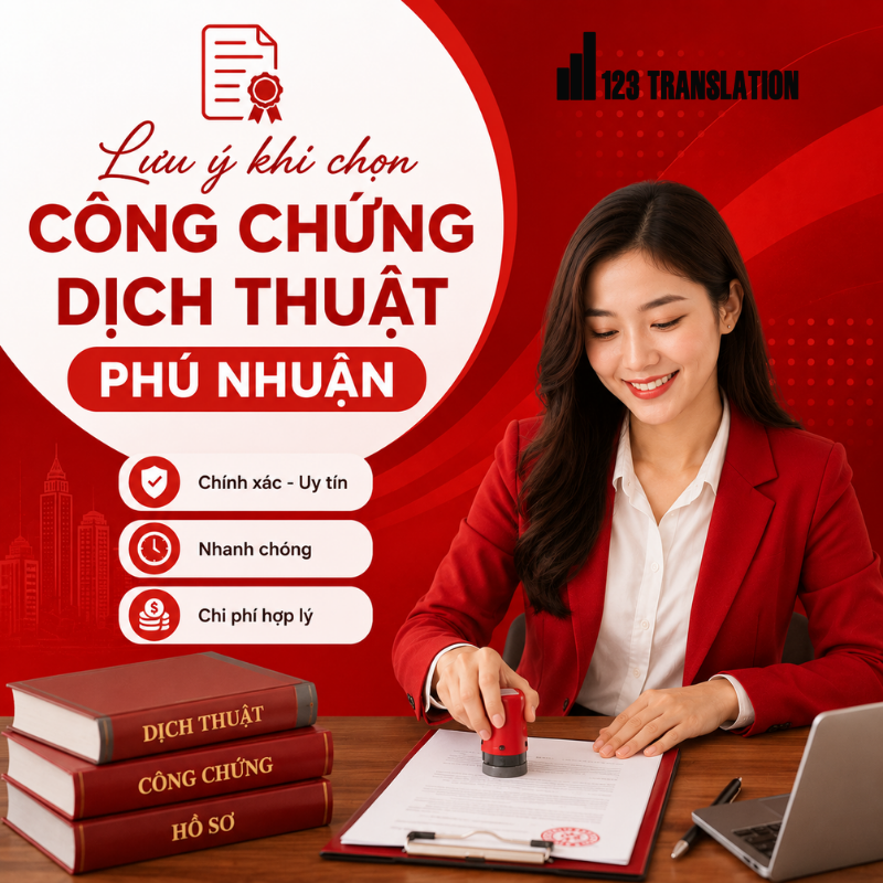 Công chứng dịch thuật Phú Nhuận giá rẻ nhận dịch giấy khai sinh, bằng cấp, bảng điểm, hồ sơ visa và nhiều loại giấy tờ khác
