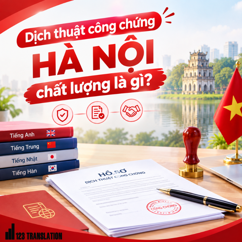 Chi phí Dịch thuật công chứng Hà Nội chất lượng thường phụ thuộc vào ngôn ngữ, loại giấy tờ, số lượng trang và yêu cầu về thời gian xử lý.