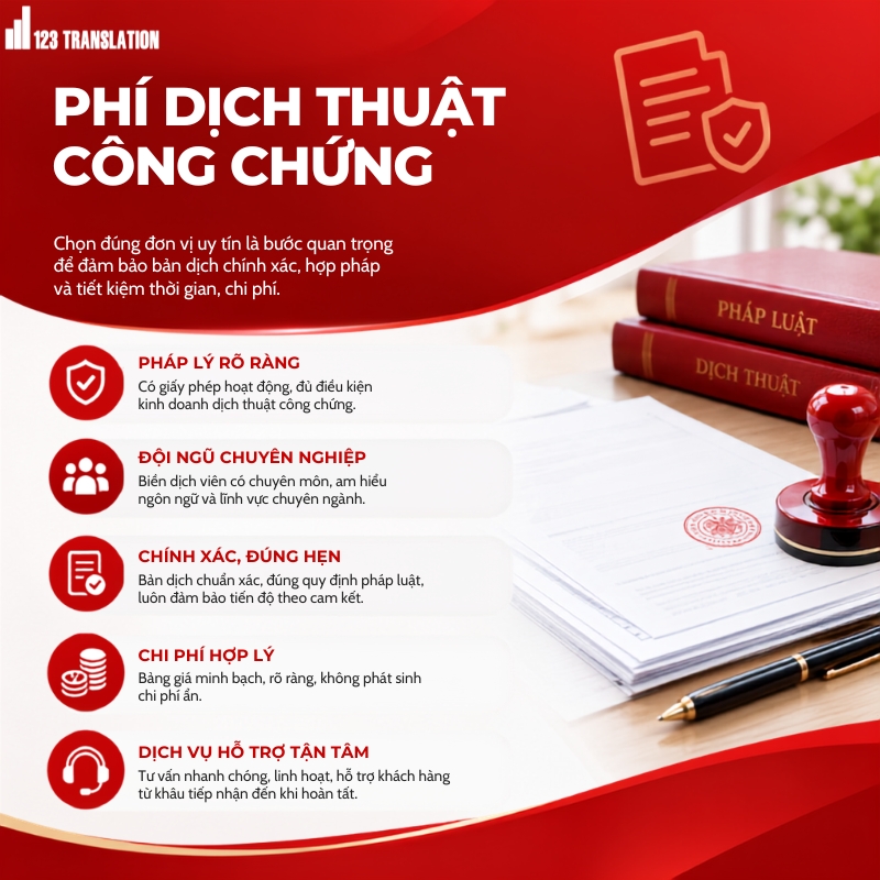 Phí dịch thuật công chứng