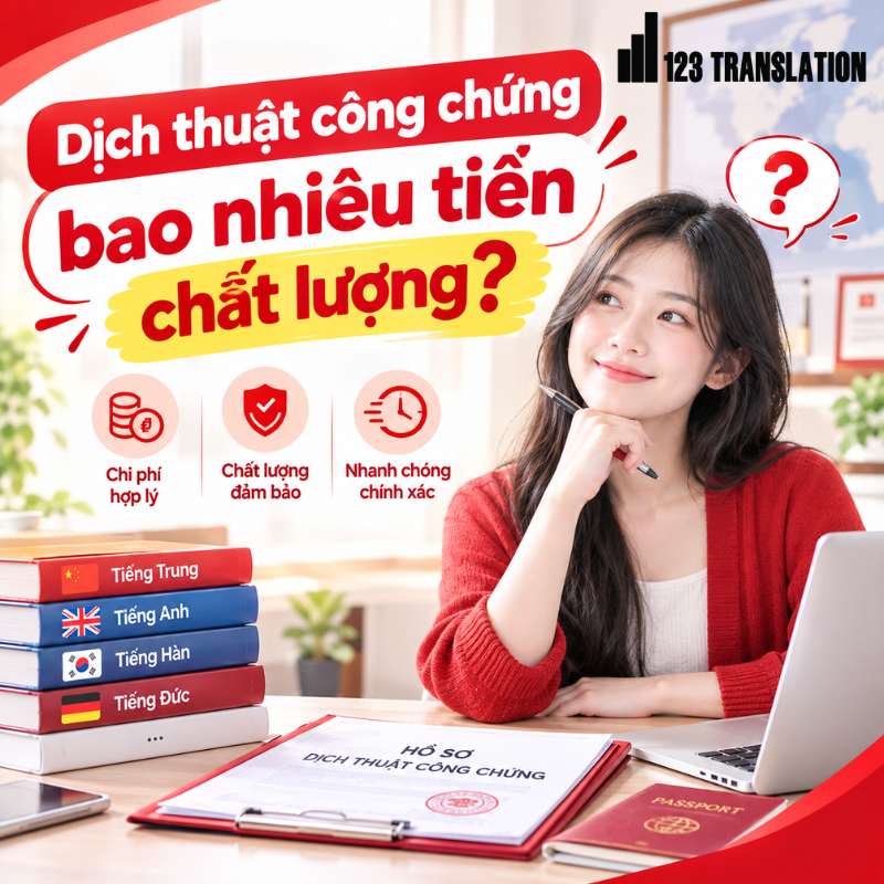 Tìm hiểu dịch thuật công chứng bao nhiêu tiền chất lượng giúp khách hàng chủ động ngân sách và hạn chế chi phí phát sinh.