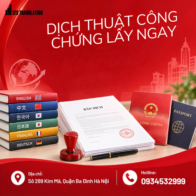 DỊCH THUẬT CÔNG CHỨNG LẤY NGAY