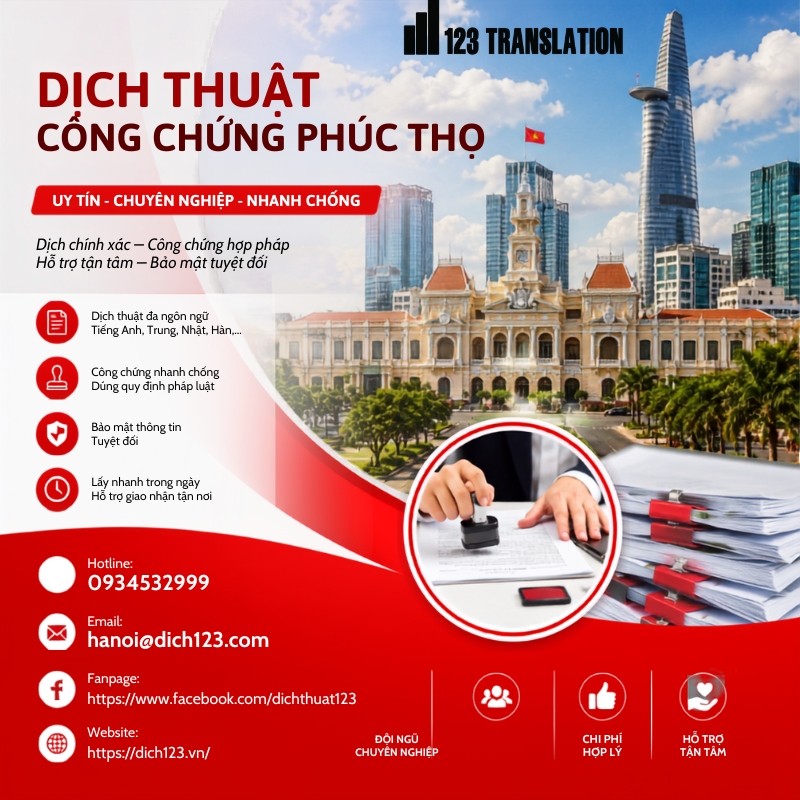 Dịch thuật công chứng Phúc Thọ